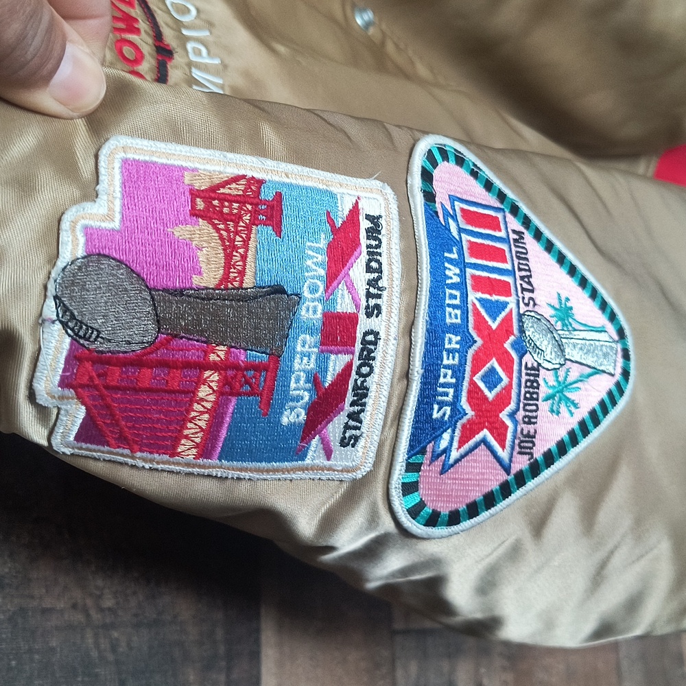 VTG NFL Super Bowl 19 Champions San Francisco 49ers Gold Bomber Starter Jacket - Picture 10 of 17